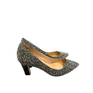 Cole Haan Mylah Block Heels Pumps Black and White Size 7 1/2B Pre-Owned, EUC